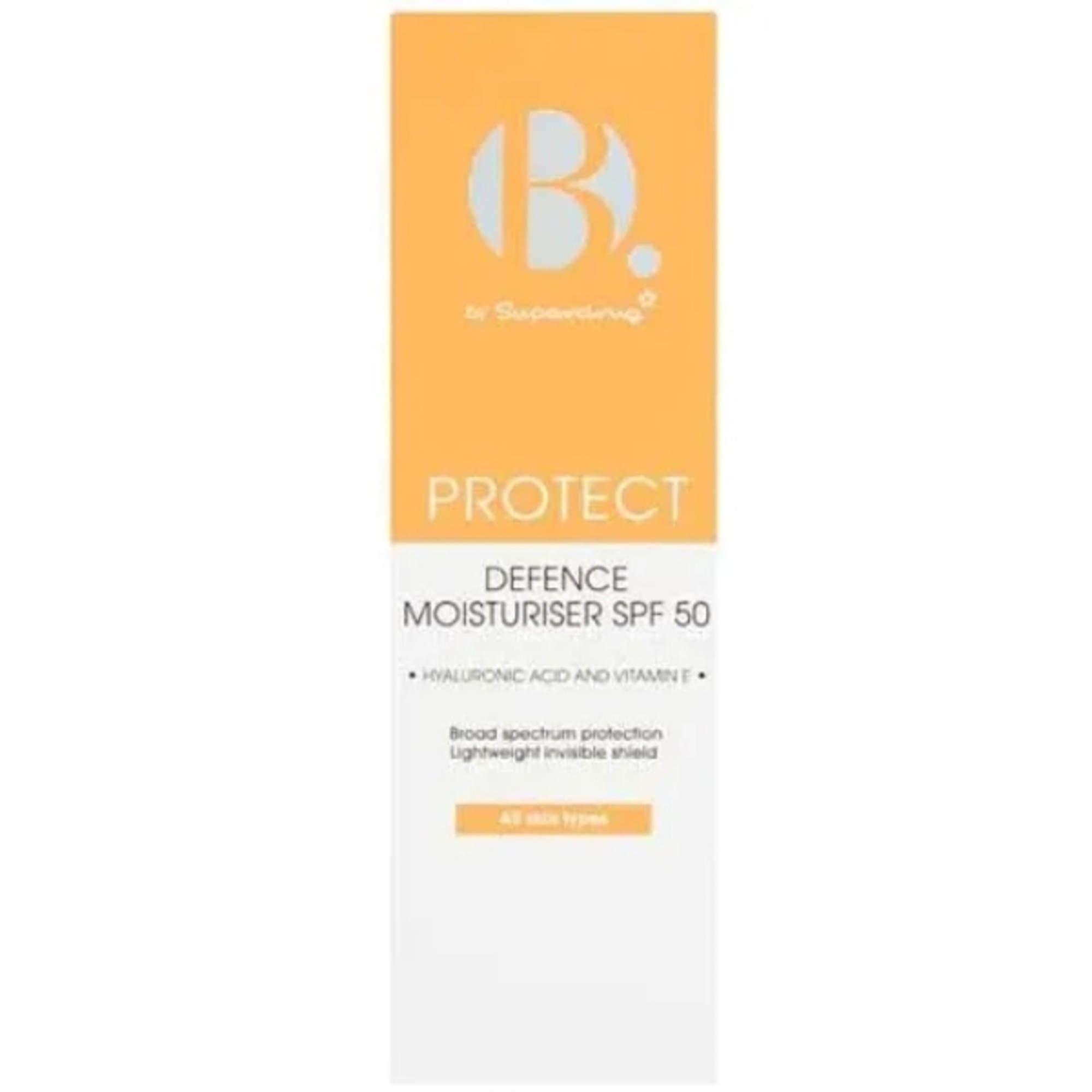 75 ML SUPERDRUG B SKIN DEFENSE MOISTURIZER SPF50 Crema Solare SPF50 1 di 3