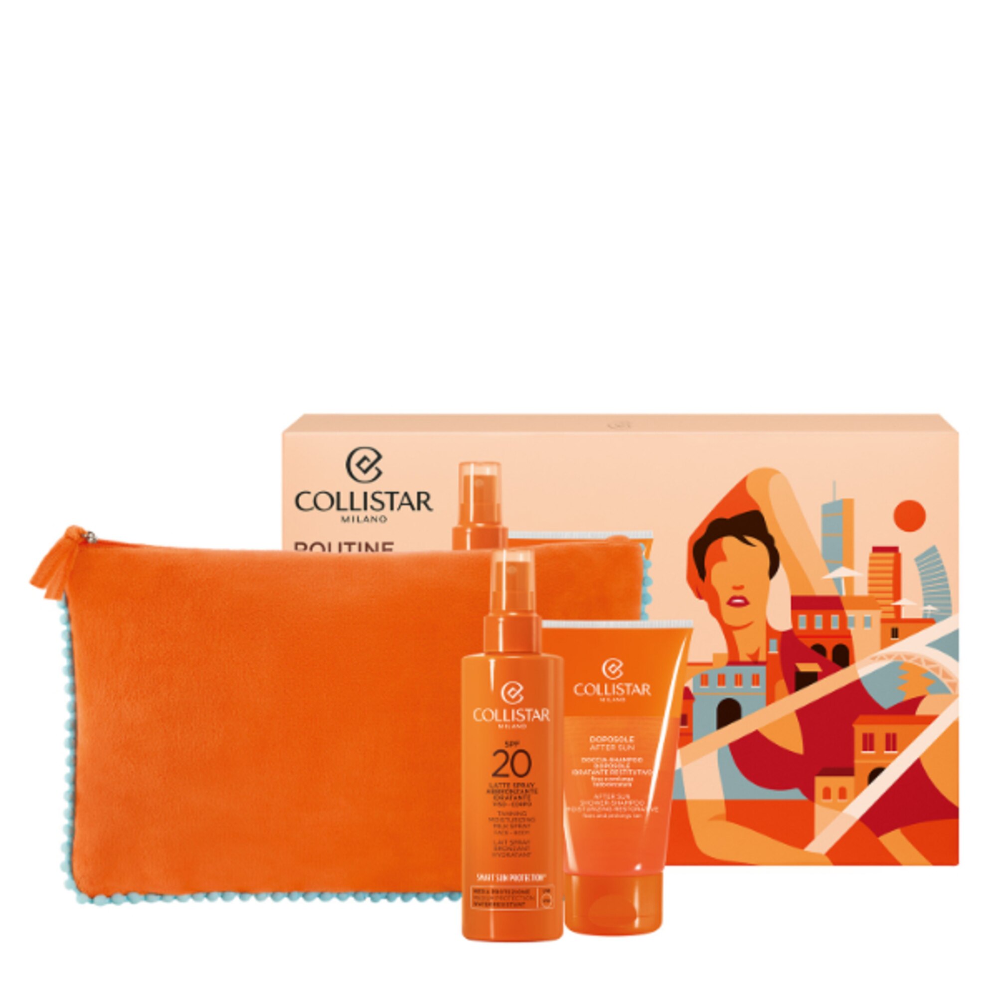 200ml+150ml Collistar COFANETTO LATTE SPRAY ABBRONZANTE IDRATANTE SPF 20 Cofanetto Solare 1 di 4