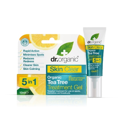 10 ML Dr. Organic TEA TREE TREATMENT GEL Trattamento in Gel 5 in 1  1 di 2 