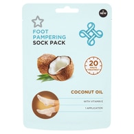  Superdrug S/D FOOT PAMPERING SOCK PACK Maschera Piedi all'Olio di Cocco  1 di 2 