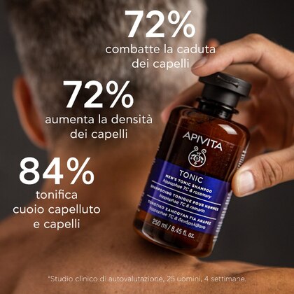 250 ML Apivita TONIC Shampoo Tonificante Uomo  1 di 7 