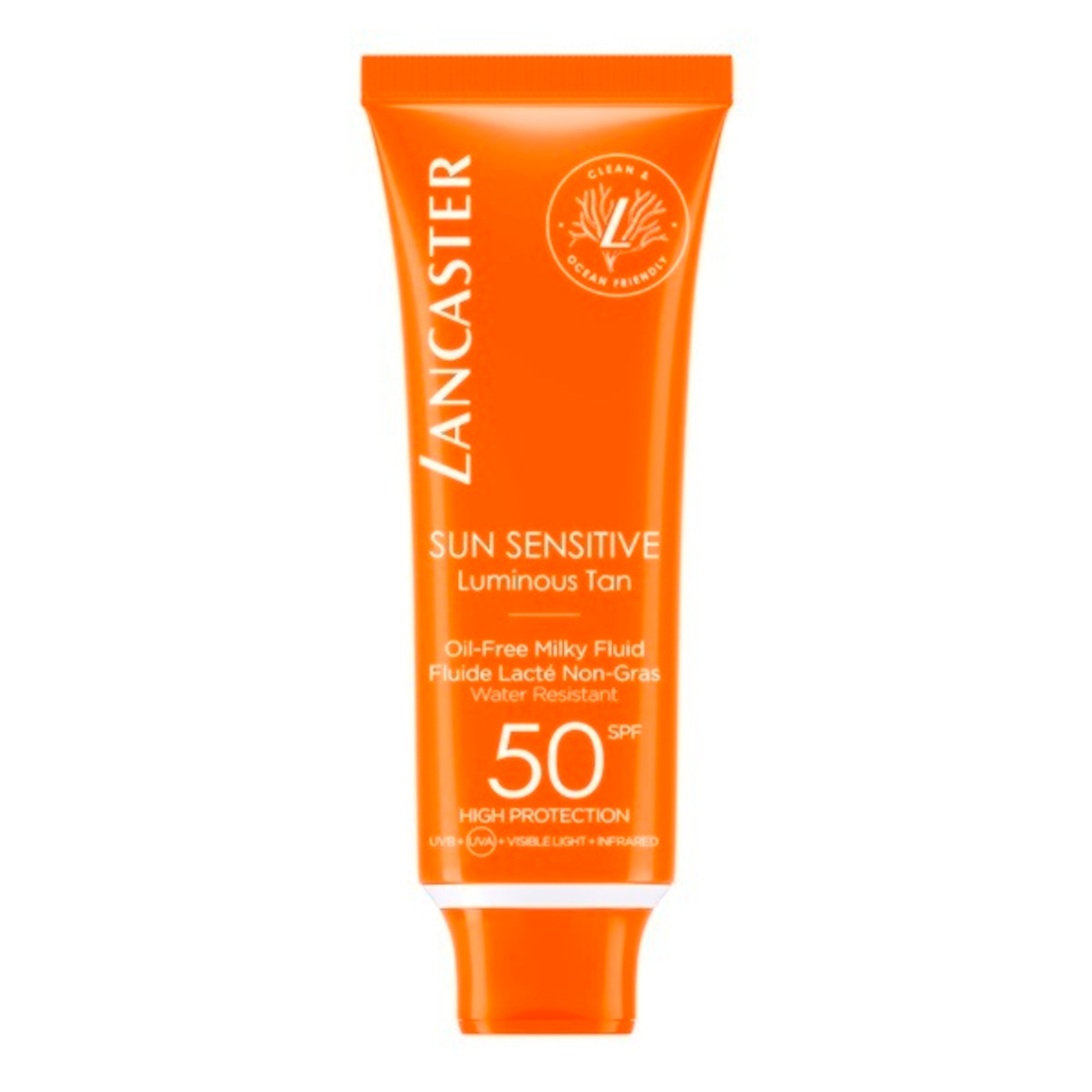 50 ML Lancaster SUN SENSITIVE Latte Fluido Viso Privo Di Oli SPF 50 1 di 3