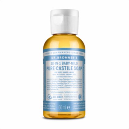 60 ML DR BRONNER’S 18 IN 1 NEUTRO Sapone Liquido 1 di 2