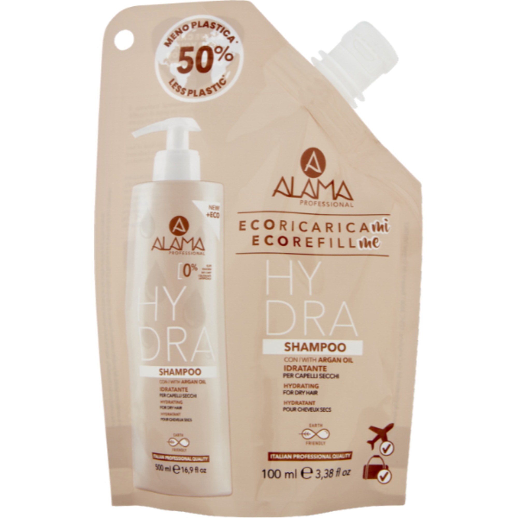 100 ML ALAMA PROFESSIONAL ECOREFILLME HYDRA Ricarica Shampoo Idratante Capelli Secchi 1 di 1