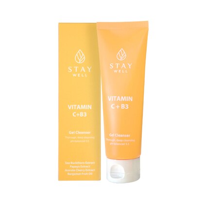 130 ML Stay Well VITAMIN C+B3 CLEANSER Schiuma Detergente Vitamina C  1 di 2 