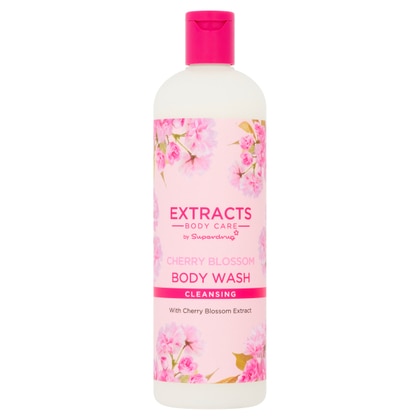 500 ML Superdrug Extracts CHERRY BLOSSOM BODY WASH Bagnoschiuma ai Fiori di Ciliegio e Albicocca  1 di 2 