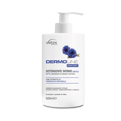 500ml Vebix DERMOLINE Detergente Intimo ph 5,5 Fiordaliso  1 di 1 