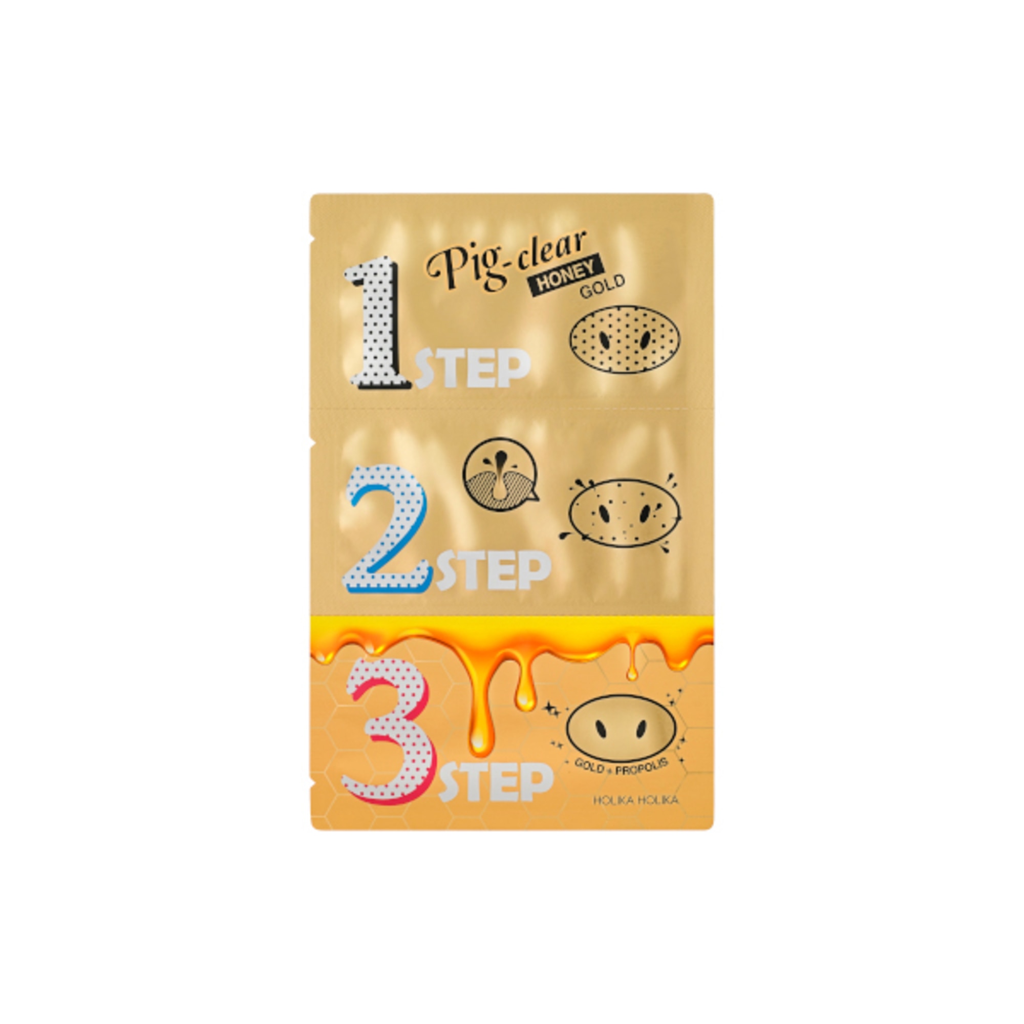 8 G HOLIKA HOLIKA PIG NOSE CLEAR BLACK HEAD 3-STEP KIT (HONEY GOLD) Kit Punti Neri 1 di 1