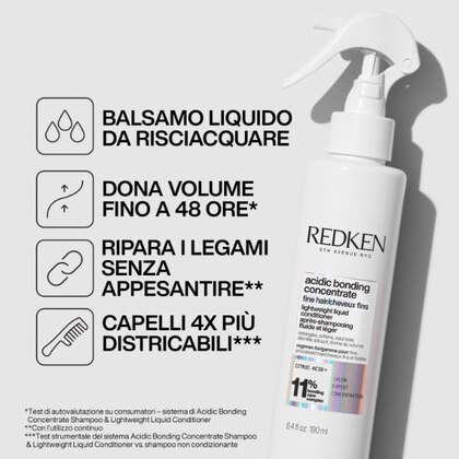 300 ML Redken ACIDIC BONDING CONCENTRATE Balsamo per Capelli Sottili e Danneggiati  1 di 3 