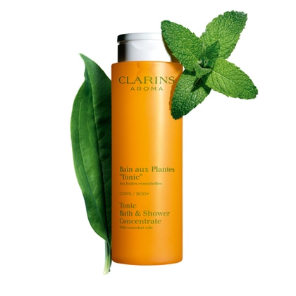 200 ML Clarins BAIN AUX PLANTES "TONIC Bagno Doccia Tonificante Agli Oli Essenziali  1 di 3 