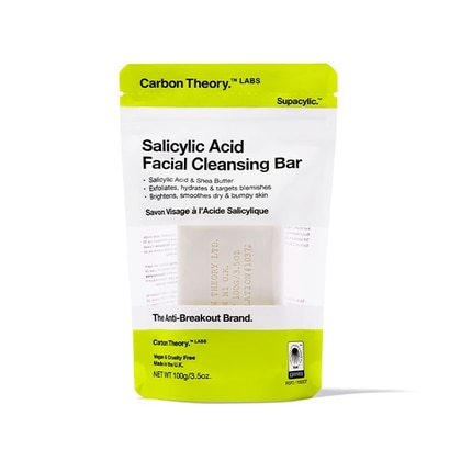 100 G Carbon Theory SALICYCLIC ACID FACIAL CLEANSING BAR Detergente Solido Viso con Acido Salicilico e Burro di Karité  1 di 1 