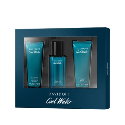 40ml+40ml+50ml Davidoff COOL WATER EAU DE TOILETTE Cofanetto Regalo  1 di 2 