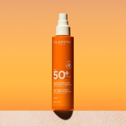 150 ML Clarins SPRAY SOLAIRE LACTÉ Latte Solare Spray Protezione Molto Alta SPF 50+  1 di 5 