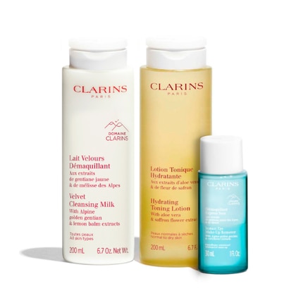 200ml+200ml+30ml Clarins GLI ESSENZIALI DETERSIONE IDRATANTE Cofanetto Regalo  1 di 4 