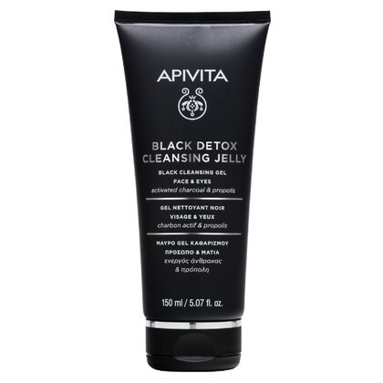 150 ML Apivita CLEANSING GEL BLACK DETOX Gel Detergente Nero Viso e Occhi  1 di 6 