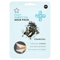  Superdrug S/D FOOT PURIFYING SOCK PACK Maschera Piedi al Carbone  1 di 2 