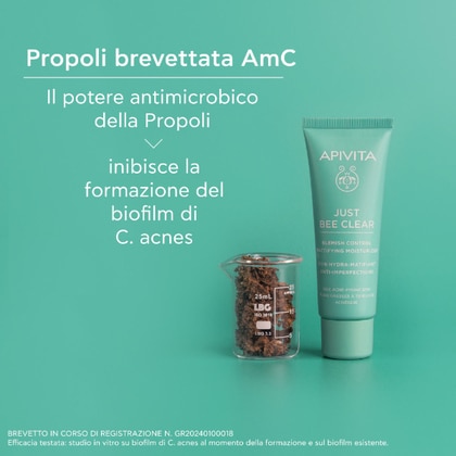 40 ML Apivita JUST BEE CLEAR Crema Idratante Opacizzante Anti-Imperfezioni  1 di 8 