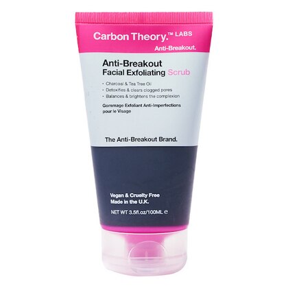 100 ML Carbon Theory ANTI-BREAKOUT FACIAL EXFOLIATING SCRUB Scrub Esfoliante Viso con Carbone e Olio di Tea Tree  1 di 1 