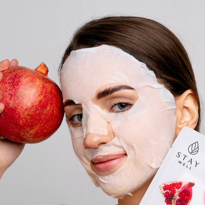 20 G Stay Well VEGAN SHEET MASK Maschera Vegan Melograno  1 di 3 