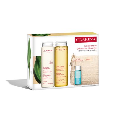 200ml+200ml+30ml Clarins GLI ESSENZIALI DETERSIONE IDRATANTE Cofanetto Regalo  1 di 4 