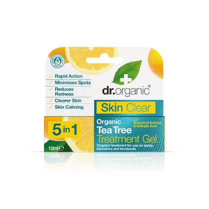 10 ML Dr. Organic TEA TREE TREATMENT GEL Trattamento in Gel 5 in 1  1 di 2 