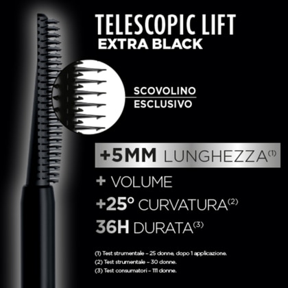  L'Oréal Paris TELESCOPIC Mascara Extra Black  1 di 3 