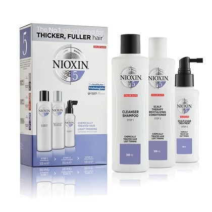 300 ML Nioxin SISTEMA 5 KIT TRIFASICO Cofanetto Trattamento Capelli  1 di 3 