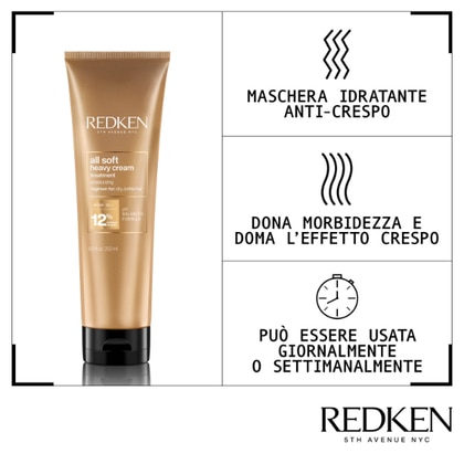 250 ML Redken ALL SOFT Maschera Capelli  1 di 3 