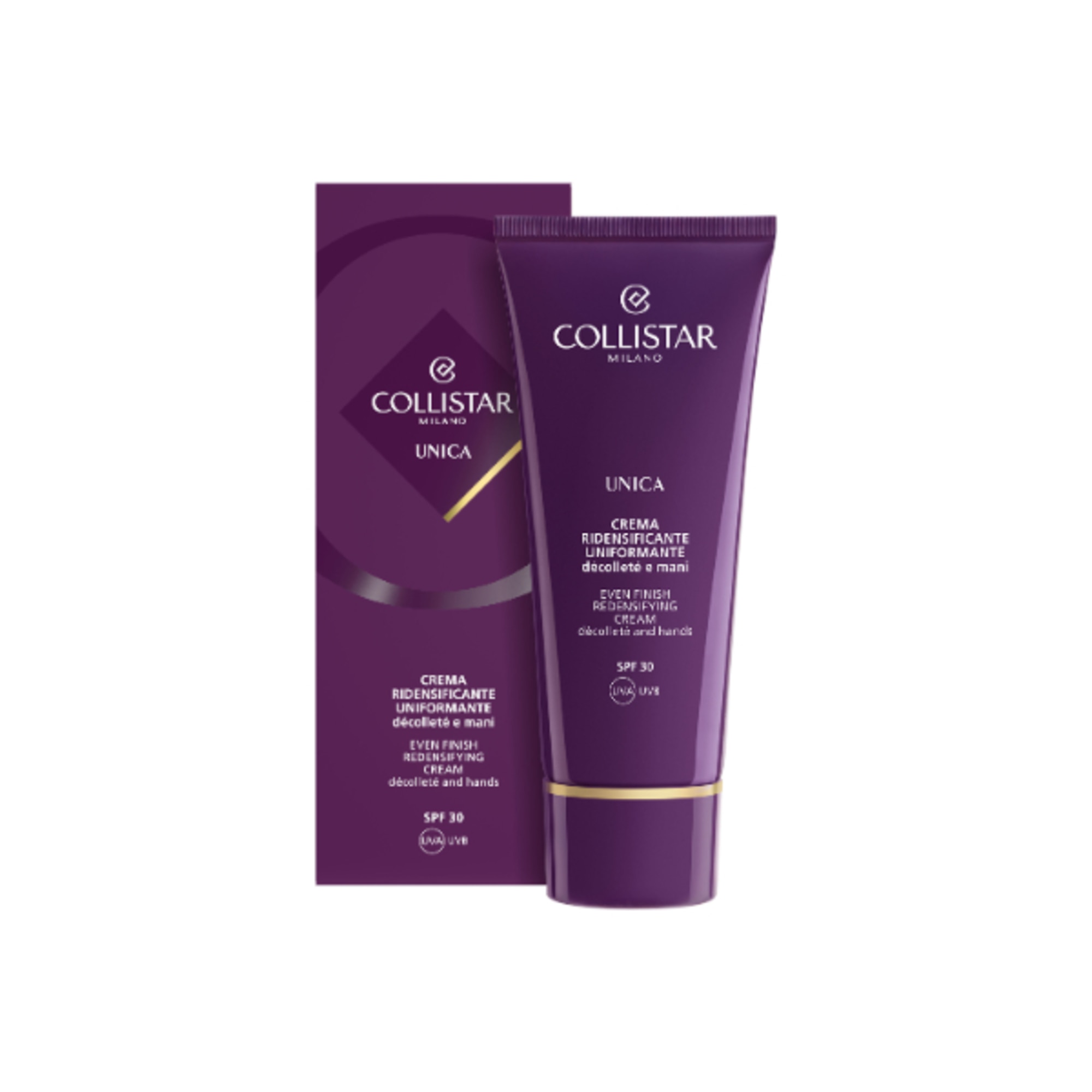 75 ML Collistar UNICA Crema Mani Ridensificante Unifromante Décolleté e Mani 1 di 3