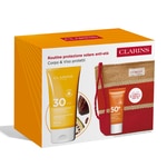 150ml+30ml Clarins ROUTINE PROTEZIONE SOLARE ANTI-ETÀ Cofanetto Regalo  3 di 4 Cofanetto Regalo