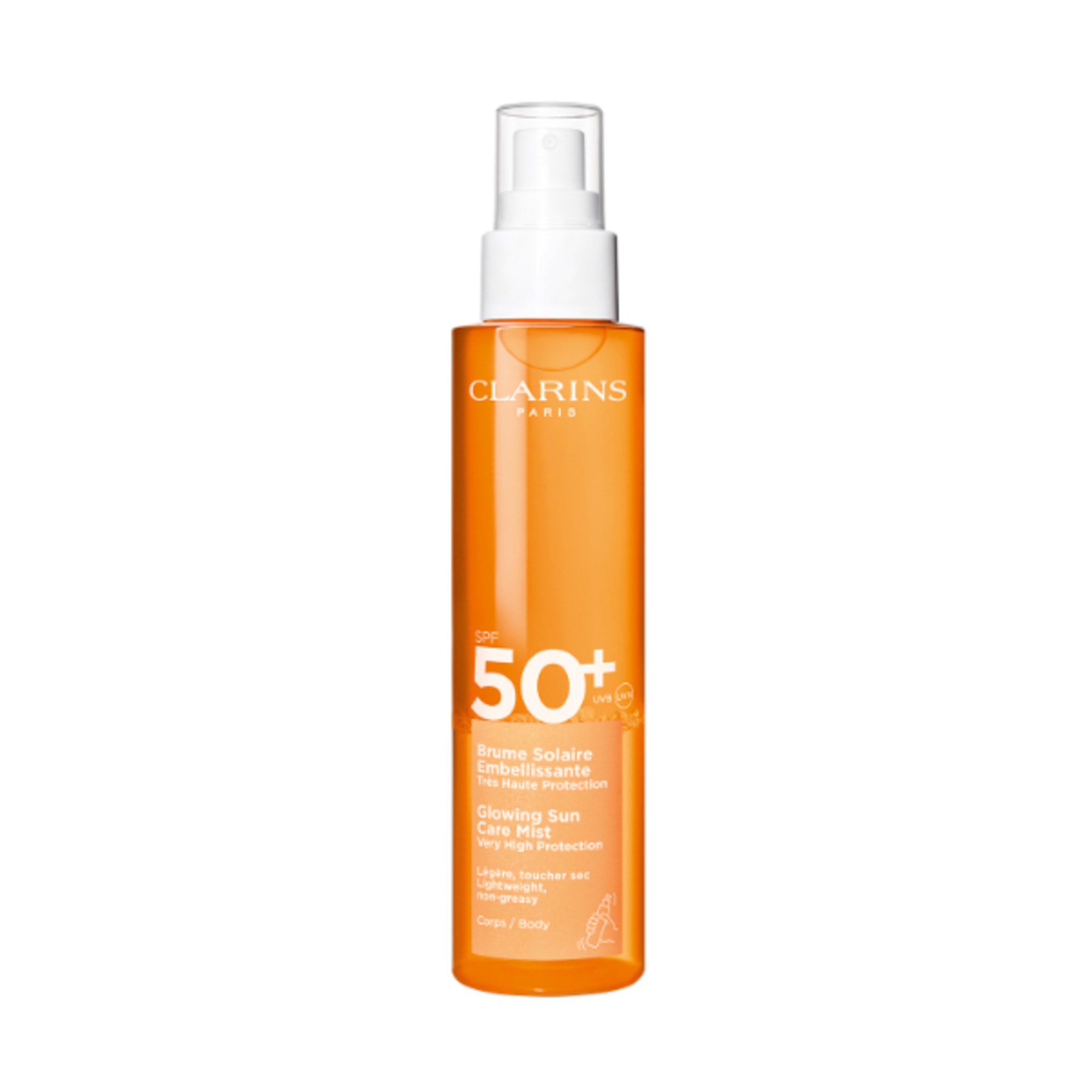150 ML Clarins BRUME SOLAIRE EMBELLISANTE Spray Solare Illuminante Protezione Molto Alta SPF50+ Corpo 1 di 4