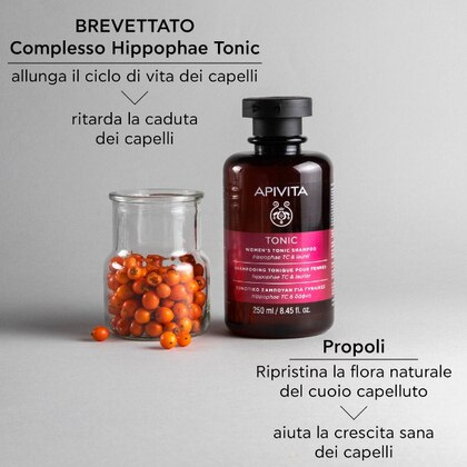 250 ML Apivita TONIC Shampoo Tonificante Donna  1 di 6 