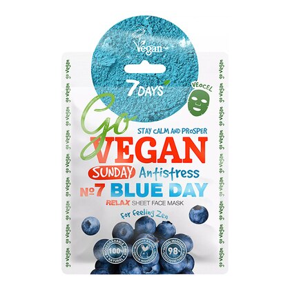 25 G 7Days GOVEGAN - BLUE DAY Maschera Viso in Tessuto - Antistress  1 di 1 