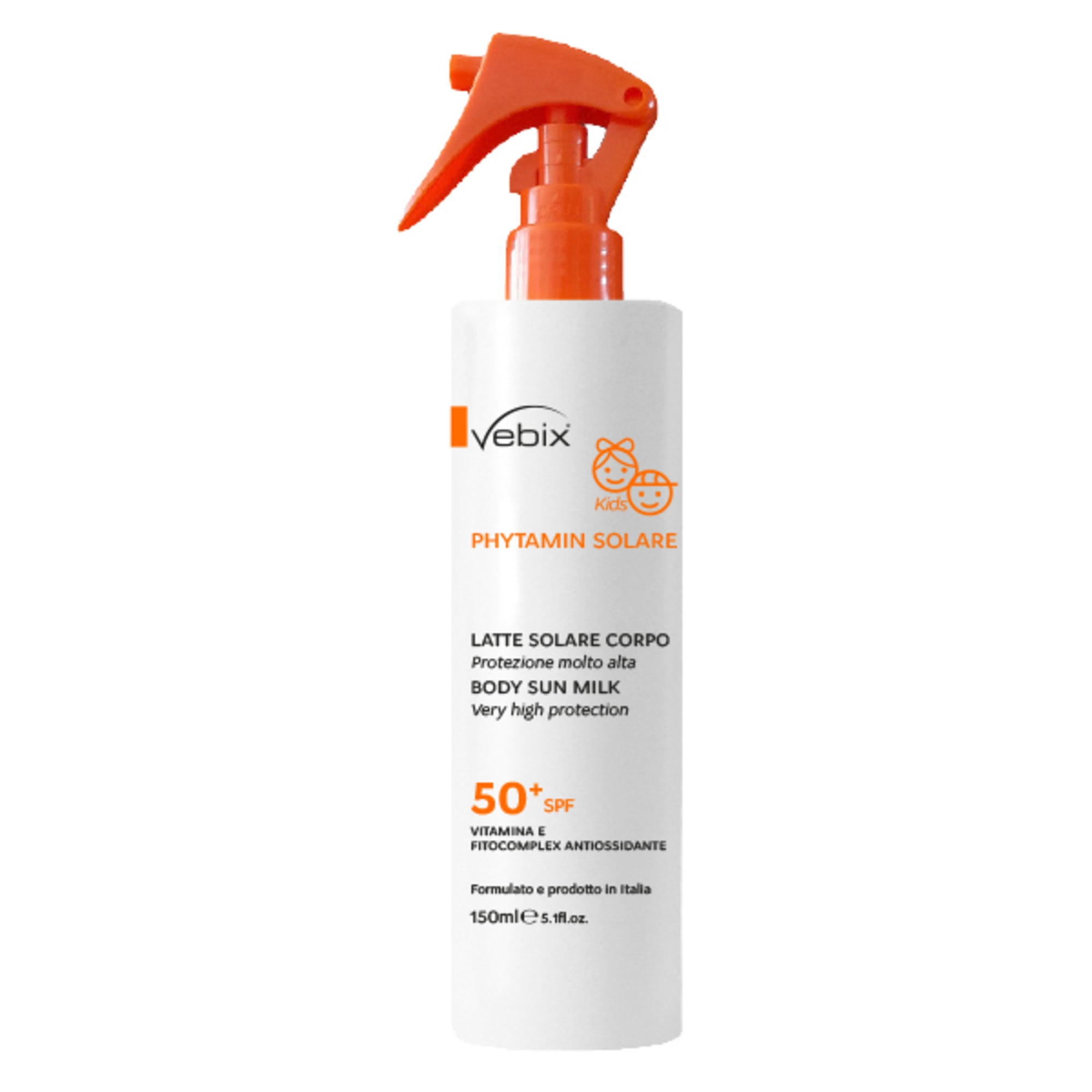 150ml Vebix PHYTAMIN SOLARE Latte Corpo No Gas Kids SPF 50+ 1 di 1