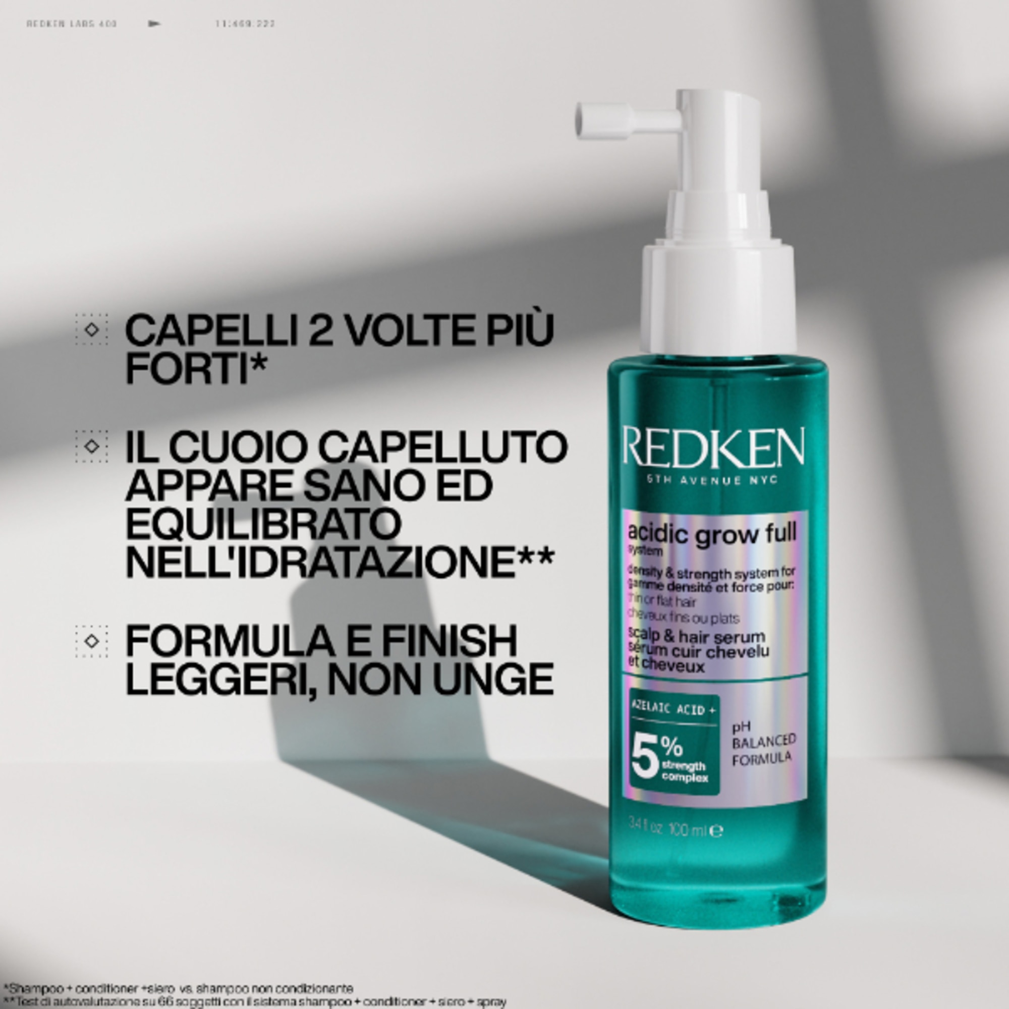 100 ML Redken ACIDIC GROW FULL SYSTEM Siero  1 di 8 