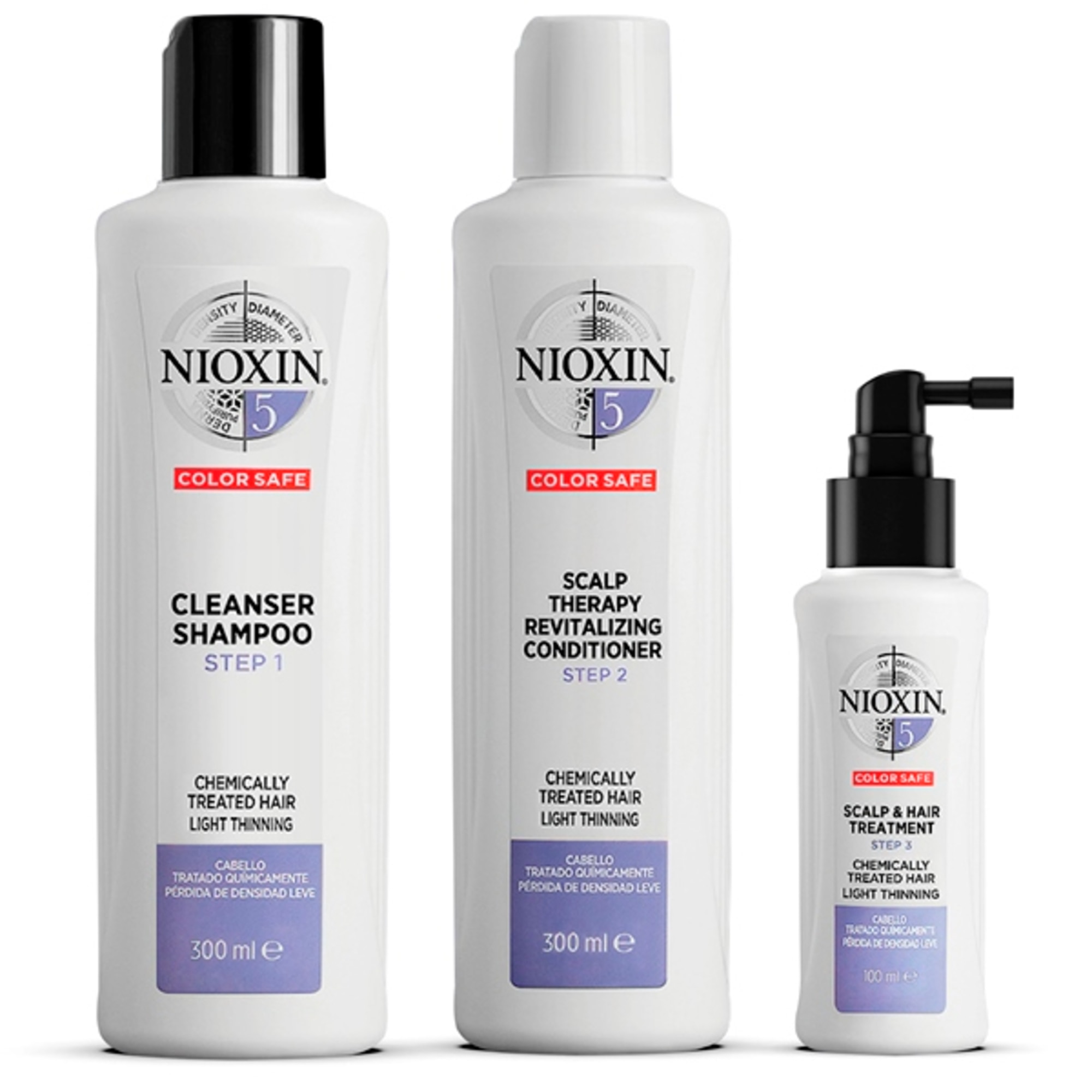 300 ML Nioxin SISTEMA 5 KIT TRIFASICO Cofanetto Trattamento Capelli 1 di 3
