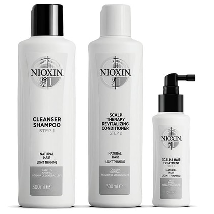 300 ML Nioxin SISTEMA 1 KIT TRIFASICO Cofanetto Trattamento Capelli  1 di 3 