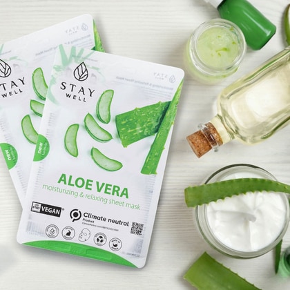 20 G Stay Well VEGAN SHEET MASK Maschera Vegan Aloe  1 di 2 