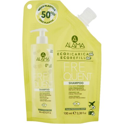 100 ML ALAMA PROFESSIONAL ECOREFILLME FREQUENT Ricarica Shampoo Uso Frequente per Tutti i Tipi di Capelli  1 di 1 