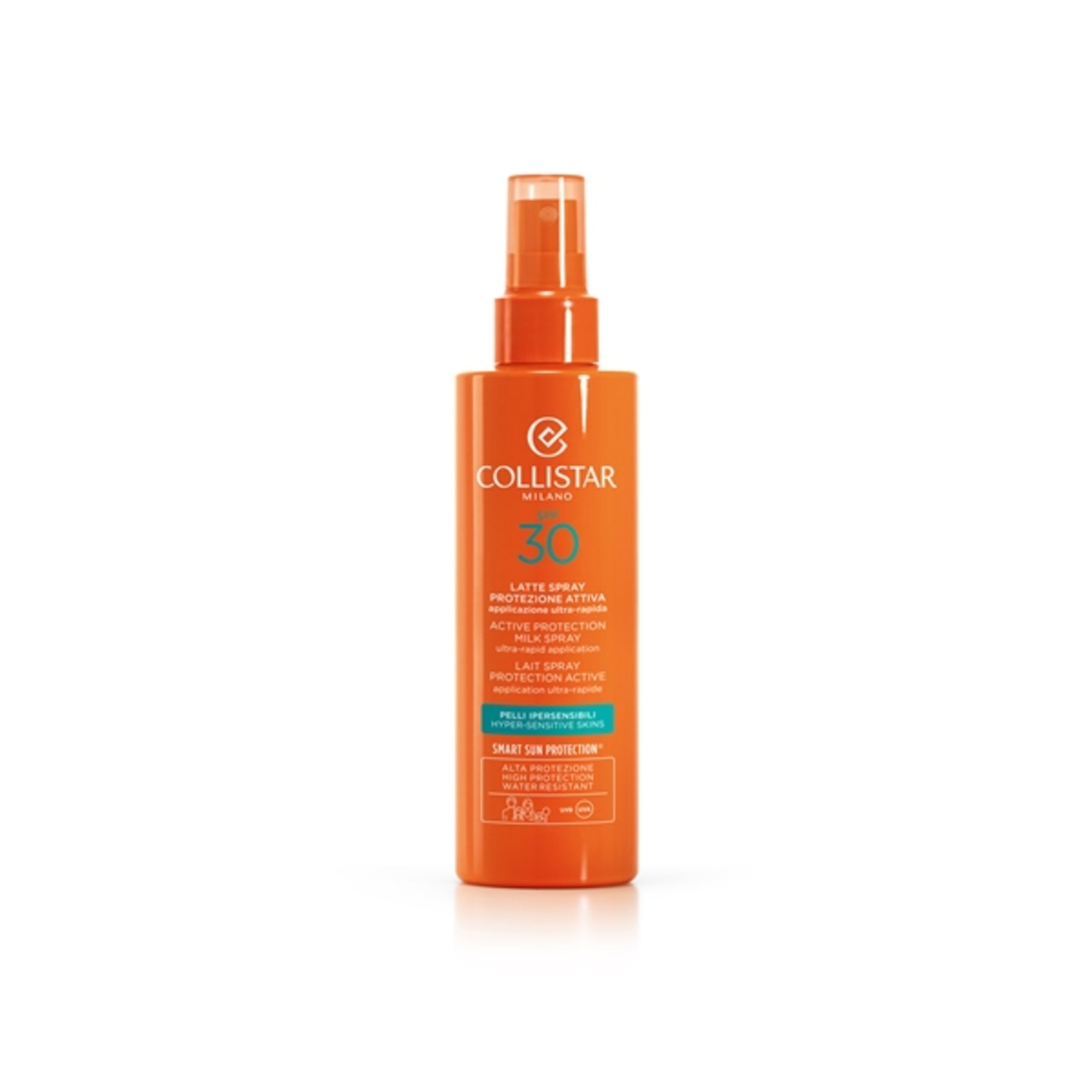 200 ML Collistar LATTE SPRAY PROTEZIONE ATTIVA PELLI IPERSENSIBILI Spray Solare SPF30 1 di 1