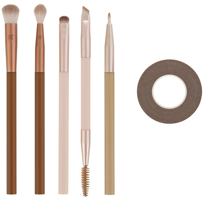  Real Techniques NEW NUDES DAILY SWIPE EYE SET Set Completo da 6 Pennelli Occhi + 1 Nastro per il Trucco  1 di 2 