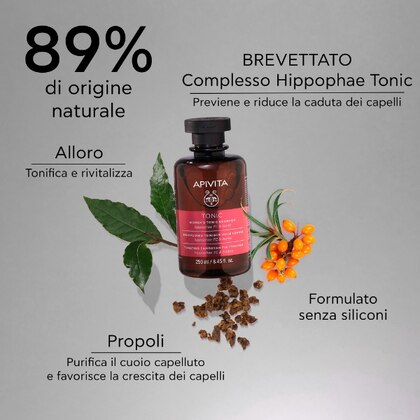 250 ML Apivita TONIC Shampoo Tonificante Donna  1 di 6 