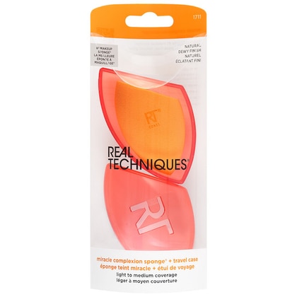  Real Techniques MIRACLE COMPLEXION SPONGE + CASE Spugnetta Viso con Custodia (Liquidi e Creme)  1 di 2 