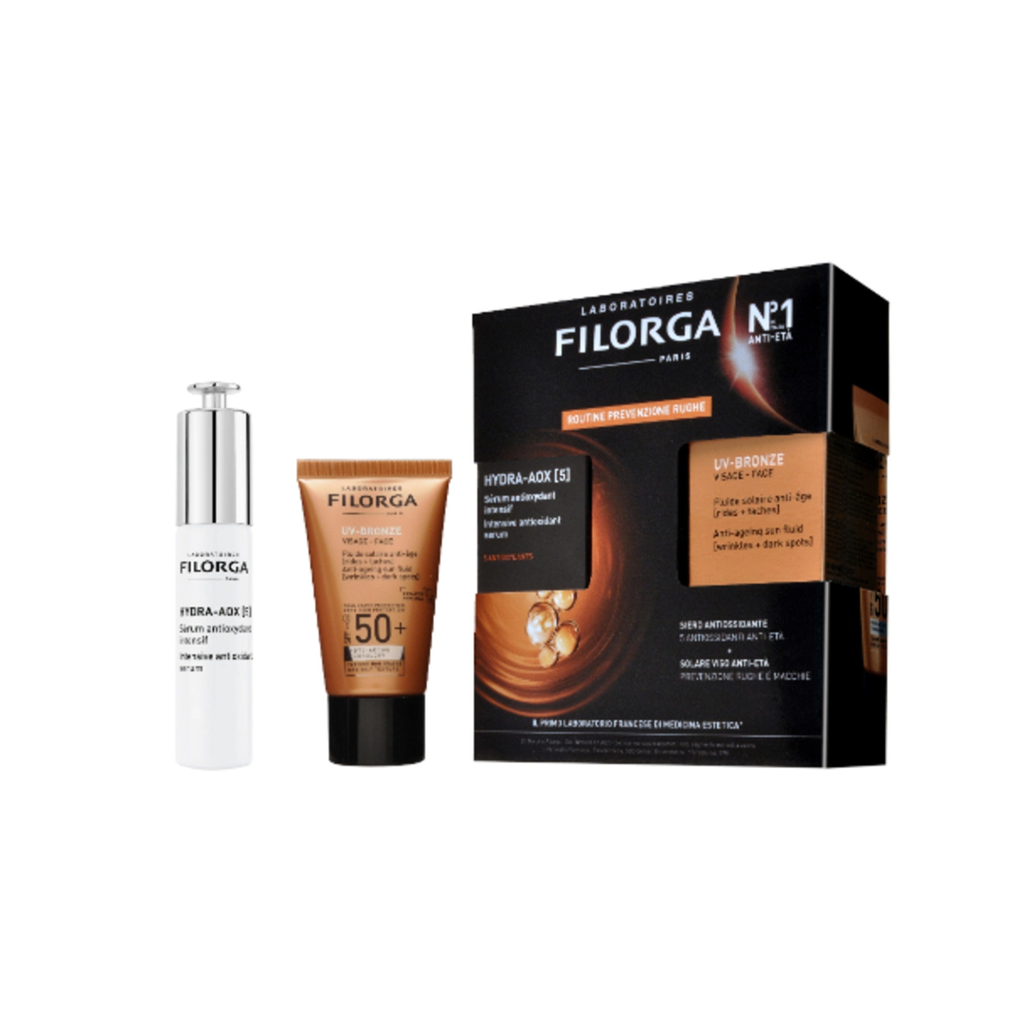 30ml+40ml Filorga COFANETTO SOLARE HYDRA AOX + BRONZE FACE Cofanetto 1 di 3