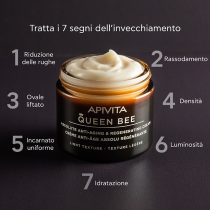 1 PCS Apivita QUEEN BEE Absolute Anti-Aging & Regeneratig Cream - Textue Leggera  1 di 7 