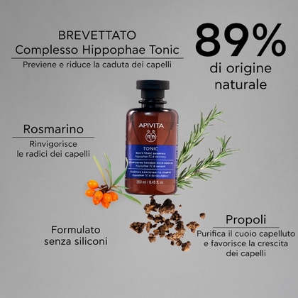 250 ML Apivita TONIC Shampoo Tonificante Uomo  1 di 7 