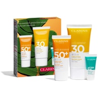 75ml+30ml+8ml Clarins LES ESSENTIELS PROTECTION SOLAIRE Cofanetto Regalo  1 di 2 