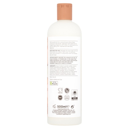 500 ML Superdrug Extracts SHEA BUTTER BODY WASH Bagnoschiuma al Burro di Karitè e Mandorla  1 di 2 