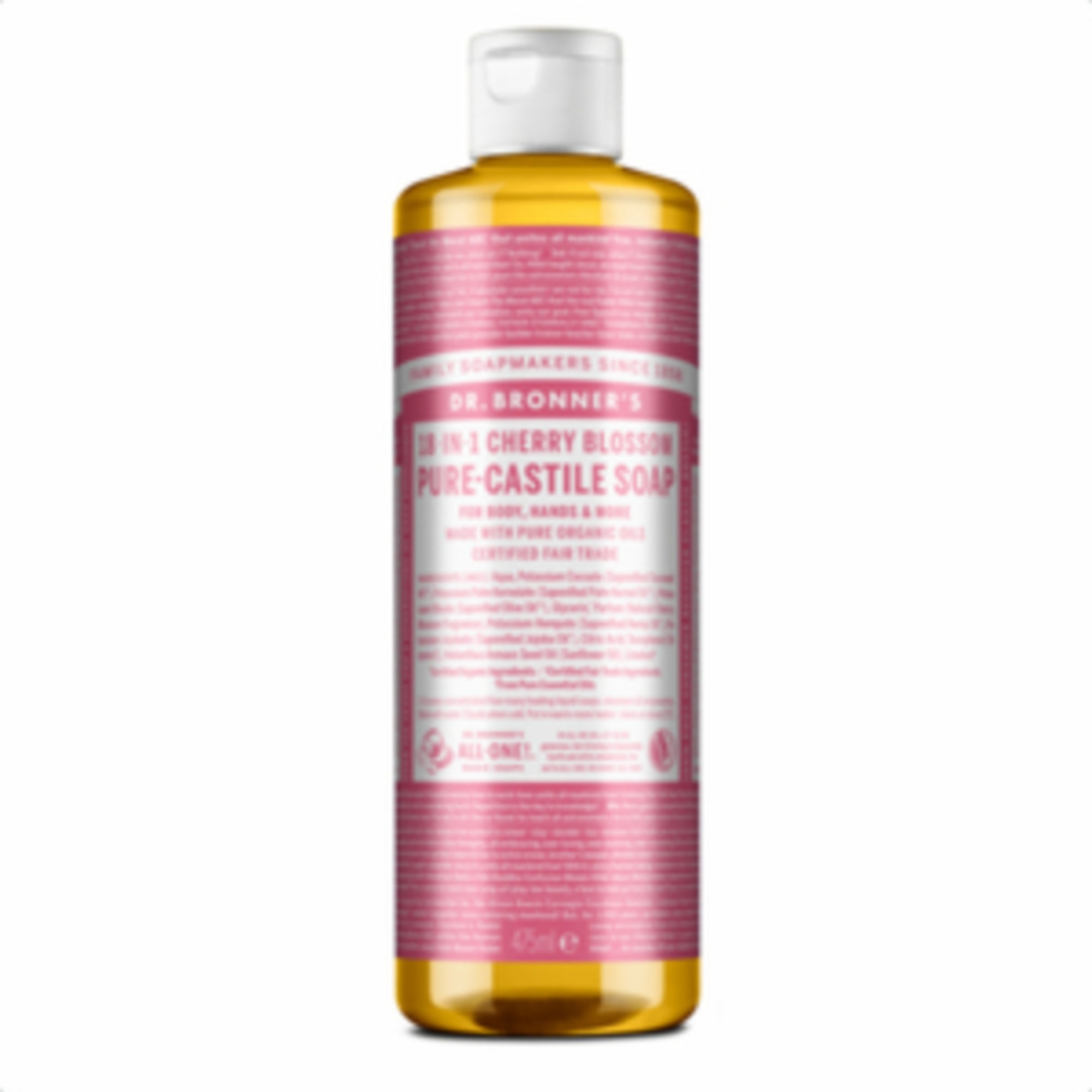 475 ML DR BRONNER’S 18 IN 1 FIORI DI CILIEGIO Sapone Liquido 1 di 1