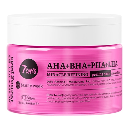 150 ML 7Days AHA+BHA+PHA+LHA Peeling Pad Viso Miracoloso Double-Face  1 di 1 